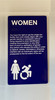 Women Dark Blue 8X14 Sign Elevator Jamb Plate Compliance Sign