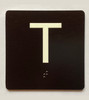 T Sign Elevator Jamb Plate Safety Sign
