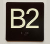 B2 Sign Elevator Jamb Plate Ada Sign