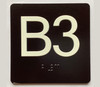 B3 Sign Elevator Jamb Plate Braille Sign