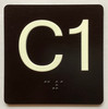 C1 Sign Elevator Jamb Plate Ada Sign