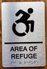 Area Of Refuge With Sign with Raised Letters Braille Sign