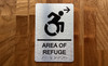 Area Of Refuge Right Arrow With Sign with Raised Letters Ada Sign
