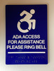 Access For Assistance Please Ring Bell Or Call With Ada Sign