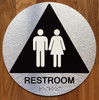 Restroom With Sign with Raised Letters Sign