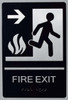 FIRE EXIT Right Arrow  Sign