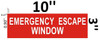 EMERGENCY ESCAPE WINDOW   RED ALUMINIUM HEAVY DUTY Building Sign