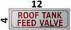 ROOF Tank Feed Valve  Safety Sign