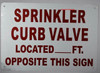 Sprinkler Curb Valve Located_ft Opposite This , Engineer Grade Reflective Aluminum Sprinkler Curb Valve Located_ft Opposite This , Engineer Grade Reflective Aluminum