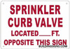 Sprinkler Curb Valve Located_ft Opposite This , Engineer Grade Reflective Aluminum  Sign Sprinkler Curb Valve Located_ft Opposite This , Engineer Grade Reflective Aluminum  Sign