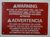 Warning in CASE of Appliance FIRE, USE This Extinguisher ONLY Sign Warning in CASE of Appliance FIRE, USE This Extinguisher ONLY Sign