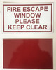 FIRE Escape Window Please Keep ClearSignage FIRE Escape Window Please Keep ClearSignage