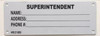 Superintendent Notice  Building Sign Superintendent Notice  Building Sign