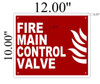 Fire Main Control Valve  Sign