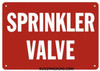 SPRINKLER VALVE  Safety Sign SPRINKLER VALVE  Safety Sign