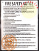 LOBBY Fire Safety Notice -FIRE PROOF BUILDING (white Aluminium,8.5X11, § 408-02)