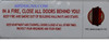 In a Fire, Close All Doors Behind You Sign (STICKER, PVC, 4x12 inch) In a Fire, Close All Doors Behind You Sign (STICKER, PVC, 4x12 inch)