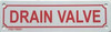 DRAIN VALVE  Fire Sprinkler  Safety Sign