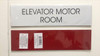 ELEVATOR MOTOR ROOM  Safety Sign