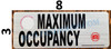 MAXIMUM OCCUPANCY  BRUSHED ALUMINUM Building Sign