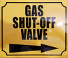 Gas Shut Off Valve Right  Sign Gas Shut Off Valve Right  Sign