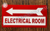 Electrical Room LEFT  Left Arrow Building Sign
