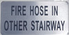 FIRE Hose in Other Stairway  Safety Sign