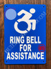 ADA Ring Bell for Assistance with Symbol Hotel Sign