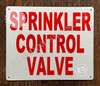 Sprinkler control valve Safety Sign Sprinkler control valve Safety Sign
