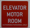 Elevator Motor Room Safety Sign Elevator Motor Room Safety Sign