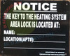 HPD  Key to The Heating System Hotel Sign HPD  Key to The Heating System Hotel Sign
