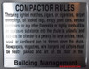 Compactor Rules Hotel Sign Compactor Rules Hotel Sign