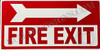 FIRE EXIT Right Arrow   Fire Deparment Sign