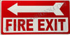 FIRE EXIT with Left Arrow Sign FIRE EXIT with Left Arrow Sign