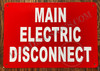 Main Electric Disconnect Fire Deparment Sign Main Electric Disconnect Fire Deparment Sign