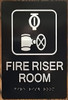 FIRE Riser Room -Braille with Raised Tactile Graphics and Letters Safety Sign