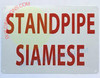 Standpipe Siamese Hotel Sign Standpipe Siamese Hotel Sign