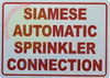 Siamese Automatic Sprinkler Connection Hotel Sign Siamese Automatic Sprinkler Connection Hotel Sign
