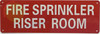 FIRE Sprinkler Riser Room Safety Sign FIRE Sprinkler Riser Room Safety Sign