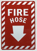 FIRE HOSE zebra line red Fire Deparment Sign FIRE HOSE zebra line red Fire Deparment Sign