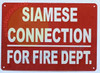 SIAMESE CONNECTION FOR FIRE DEPT SIAMESE CONNECTION FOR FIRE DEPT