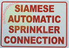 SIAMESE AUTOMATIC SPRINKLER CONNECTION Hotel Sign SIAMESE AUTOMATIC SPRINKLER CONNECTION Hotel Sign