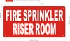 FIRE SPRINKLER RISER ROOM Sign FIRE SPRINKLER RISER ROOM Sign