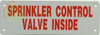 SPRINKLER CONTROL VALVE Sign SPRINKLER CONTROL VALVE Sign