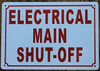 ELECTRICAL MAIN SHUT OFF Sign ELECTRICAL MAIN SHUT OFF Sign