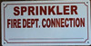 SPRINKLER FIRE DEPARTMENT CONNECTION WITH LINE Hotel Sign