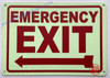 Photoluminescent EMERGENCY EXIT WITH LEFT ARROW/GLOW IN THE DARK EMERGENCY EXIT WITH LEFT ARROW