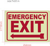 Photoluminescent EMERGENCY EXIT WITH LEFT ARROW/GLOW IN THE DARK EMERGENCY EXIT WITH LEFT ARROW Sign