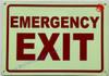 Photoluminescent EMERGENCY EXIT/GLOW IN THE DARK FIRE EMERGENCY EXIT Fire Deparment Sign