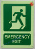 Photoluminescent EMERGENCY EXIT WITH SYMBOL/GLOW IN THE DARK EMERGENCY EXIT WITH SYMBOL Sign